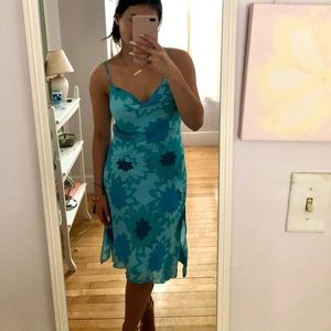 Y2K floral funky flower pattern midi dress